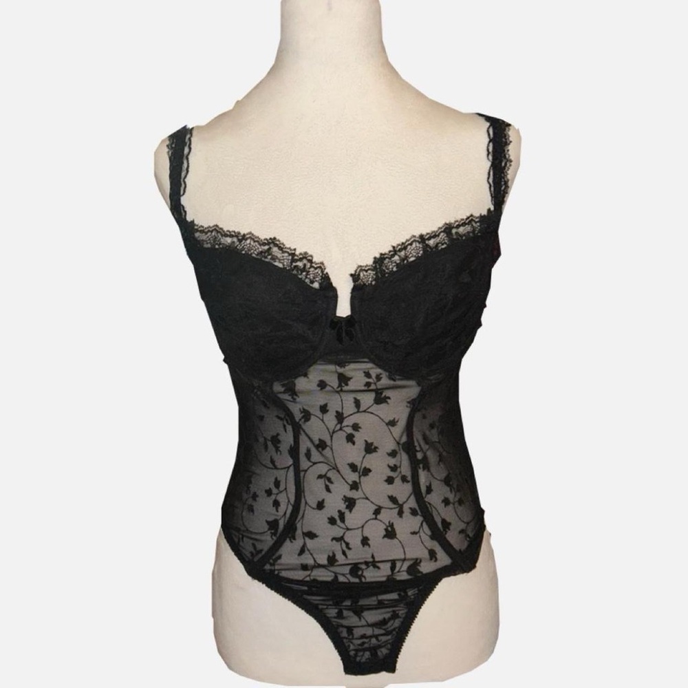 Elegant Black Lace Bodysuit